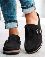 Tamela – Loafer Aus Wildleder Mit Schnallenriemen in Schwarz