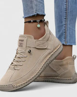 Jessica | Damen Lässig Schicke Bequeme Schnürsneaker in Beige