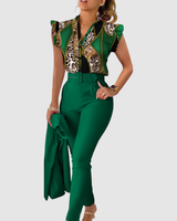 Ginevra - Zweiteiliges Boho-Set mit weicher Haptik in Grün