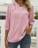 Elegante Midarm Bluse in Rosa