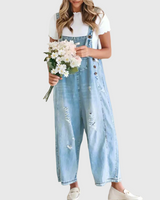 Yuna - Jumpsuit mit Vintage-Waschung in Hellblau