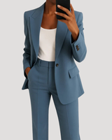 Maßgeschneidertes zweiteiliges Hosenanzug-Set für Damen in Blau