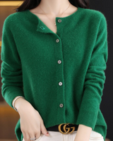 Kaschmir Cardigan für Damen in Dunkelgrün