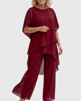 ELARA | Fließendes Palazzo Set für eleganten Komfort und Stil in Rot