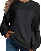 Neva - Damen-Strickpullover – Weicher Oversize-Pullover im Minimalistischen Stil in Schwarz
