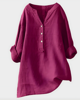 Fenella - Tunikabluse mit Knopfleiste in Pink