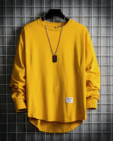 Leon | Herren Oversized Longsleeve Rundhals Langarm Basic in Gelb