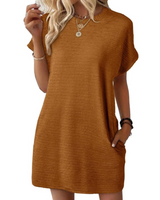 Elviaa – Elegantes Minikleid Mit Tasche in Braun
