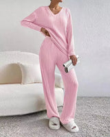 CLAIRE | GERIPPTES ZWEITEILIGES SET in Rosa