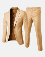 Alonzare™ | Klassisches Ensemble (Jacke + Hose) in Khaki