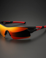 VeloShade – Verspiegelte Rundum Schützende Sport Fahrradsonnenbrille in Sonnenuntergangsschwarz