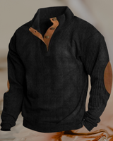 Qamar | Gestrickter Vintage-Pullover in Schwarz
