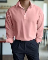 Tristan | Langarm-Polo für Herren in Rosa