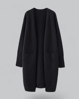 Daniela | Damen Warme Strickjacke mit offener Front in Schwarz