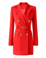 Stilvolles Einfarbiges Blazer-Kleid - Celeste in Rot