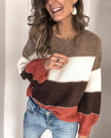Melanie | Damen Colorblock-Pullover für den Frühling in Rot