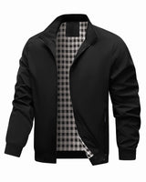 Charith - Lässige Langarm Jacke Mit Reißverschluss in Schwarz