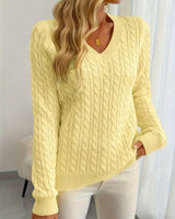Lenea – Langarm Pullover Mit Zopfmuster in Gelb