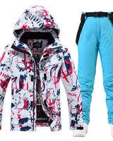 Wasser- und winddichter Unisex-Skianzug - Nivor in Rot mit Blau