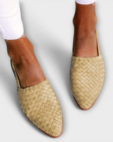 Jesselle - Gewebte Slingback-Ballerinas in Beige