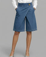 Berenice - Jeans-Wickel-Skort in Blau
