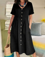 Briar - Müheloses Knopfkleid in Schwarz (Fast ausverkauft)