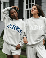 Damen Varsity Sweatshirt in Graues Sweatshirt 2er Set Marineblau & Weiß