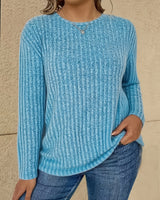 Katiya - Lässiger Locker Sitzender Pullover Mit Langen Ärmeln in Blau