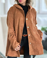 Cordia | Gemütliche Cordjacke mit Kapuze in Khaki