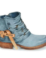Hanna | Damen Lässige Stiefeletten mit seitlicher Schnalle in Blau