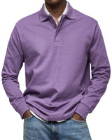 Felix | Luxus Langarm-Poloshirt in Violett