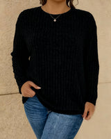 Katiya - Lässiger Locker Sitzender Pullover Mit Langen Ärmeln in Schwarz