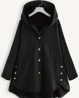 TARA – Damen-Wintermantel – Eleganter Gefütterter Mantel mit Kapuze in Schwarz