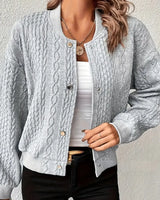 HELENE – Damen-Pulloverjacke – Elegante Strickjacke im Stilvollen Design in Grau