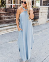 Jezrah - Halter Breeze Kleid in Hellblau (Fast ausverkauft)