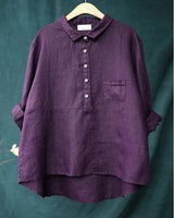 Vega | Oversized Leinen-Bluse in Lila