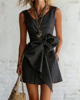 Faustina - Softtouch-Leinenkleid in Schwarz
