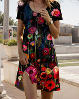 JULIA – Lebhaftes Kleid im Bohemian-Stil in Schwarz