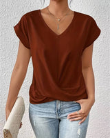 Leslie - Lässiges Kurzarm T-Shirt für Damen in Braun