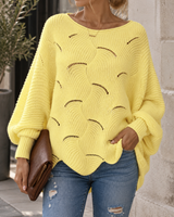 Zeyna – Langärmeliger Strickpullover in Gelb