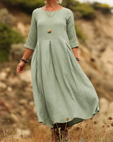 Griselda - Legeres Maxikleid mit Faltendetails in Grün