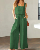 Scarlett | Damen Set Top Hose Koordiniert Elegant Modern in Grün