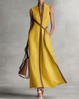 Elira | Leichtes Leinen-Breeze-Kleid in Gelb