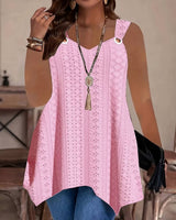 Ndeshiko - Elegantes Patchwork Oberteil im Lässigen Stil in Rosa