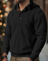 Karlis - Winter Kapuzen Pullover in Schwarz