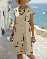 Delia - Soft-Touch-Sommerkleid in Beige