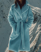 Wanna | Langer Damen Wintermantel in Blau
