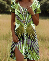 JULIA – Lebhaftes Kleid im Bohemian-Stil in Grün