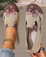 Xara - floraler Slipper in Burgunder