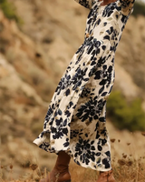 Noellaa – Bequemes Plissee-Kleid aus Baumwolle Und Leinen in Beige